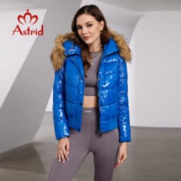 Astrid Large Natural Raccoon Fox Fur Hooded 2023 Winter warm Thick Coat Women Short Down Jacket Puffer fashion Female Parkas