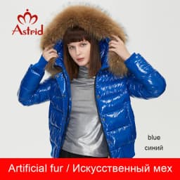 Astrid Large Natural Raccoon Fox Fur Hooded 2023 Winter warm Thick Coat Women Short Down Jacket Puffer fashion Female Parkas