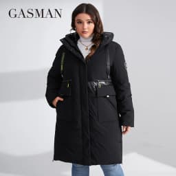 GASMAN 2023 Fashion brand new women's coat Women's winter jacket down parka warm outwear Female black patchwork thick jacket 020