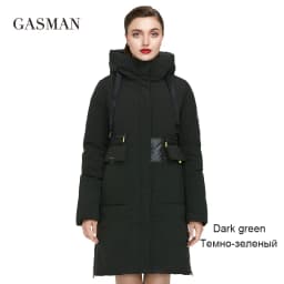 GASMAN 2023 Fashion brand new women's coat Women's winter jacket down parka warm outwear Female black patchwork thick jacket 020