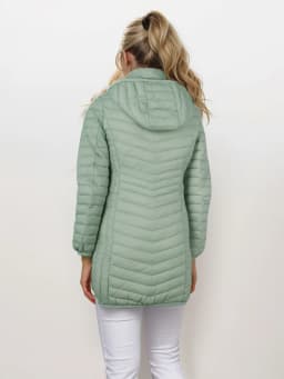 SANTELON Women Outdoor Windproof Warm Puffer Coat With Detachable Hood Lightweigh Smooth Long Outwear NOT Asian Size