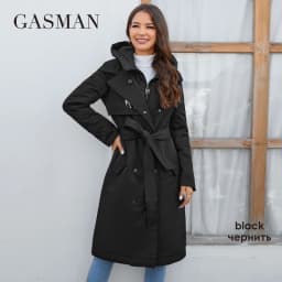 GASMAN 2023 Brand Fashion Women's spring Down jacket Autumn Women Coat Long parka women's jackets female Thin Cotton 8356