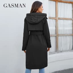GASMAN 2023 Brand Fashion Women's spring Down jacket Autumn Women Coat Long parka women's jackets female Thin Cotton 8356