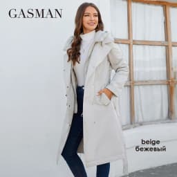 GASMAN 2023 Brand Fashion Women's spring Down jacket Autumn Women Coat Long parka women's jackets female Thin Cotton 8356