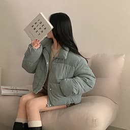 Korean Sle Quilted Cotton Jaet Women's ort Coat Light Corduroy Bread ape Winter Faion Versatile Single Button