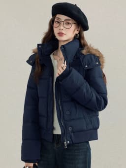 Retro Puffer Coat Women Fur Hood Quilted Slim Casual Short Parka Thick Warm Windproof Winter Cotton Padded Jacket куртка женская