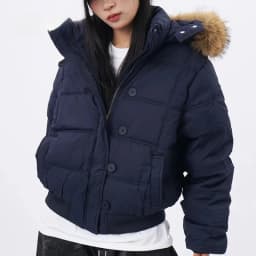 Retro Puffer Coat Women Fur Hood Quilted Slim Casual Short Parka Thick Warm Windproof Winter Cotton Padded Jacket куртка женская