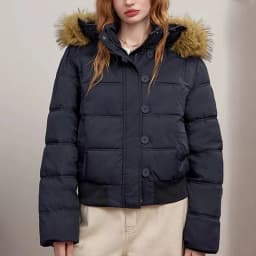 Retro Puffer Coat Women Fur Hood Quilted Slim Casual Short Parka Thick Warm Windproof Winter Cotton Padded Jacket куртка женская