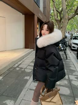 Women/Winter/Puffer/Jacket/With/Faux/Fur/Hood/Loose/Short/Padded/Coat/Zip/Up/Warm/Parka/Casual/Streetwear/Female/Outerwear