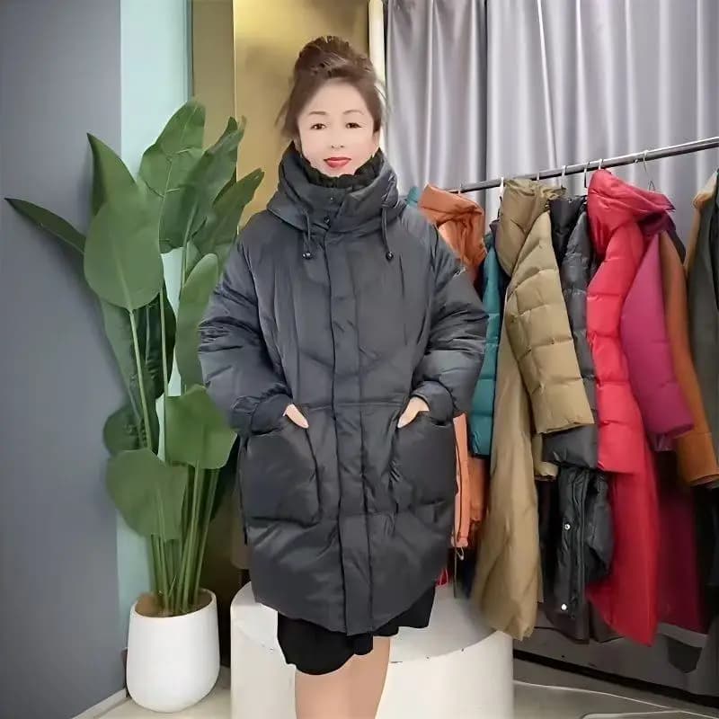 2026 New Women's Thick Cotton Parka Jacket Black Winter Coat Korean Oversized Loose Hooded Coats Female Casual Long Overcoat