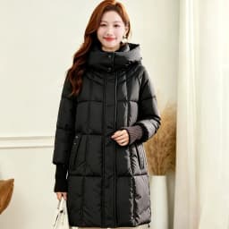 2026 Fashion Down Cotton-padded Jacket Women's Winter Long Parkas Thicken Warm Tops Hooded Coats Female Oversize Loose Outerwear