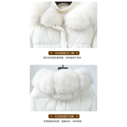 Faux Fur Hood Waist Drawstring Puffer Jacket Women Warm Winter Outerwear Zip Snap Button Mid‑Length Slim Fit Casual Coat New
