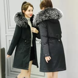 New Winter Jacket Women's Parkas Thick Warm Fur Lining Long Parka Female Hooded Padded Coat Outwear Female Windbreakers 6XL