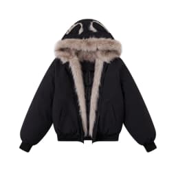 Winter New Elegant Liner Fur Loose Coat Women Y2k Fur Collar Hood Thick Fashion Parkas Casual Outerwear Cotton Padded Jackets