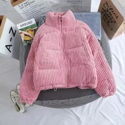 2024 New Winter Warm Thick Parkas Women Fashion Loose Crop Jacket Female Black Cotton Padded Corduroy Elegant Zipper Coat Tops