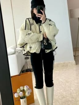 Elegant Printed Cotton Jacket Women's Fashion Autumn Winter Loose Short Unique Print Cotton Clothes Chic Female Outerwear