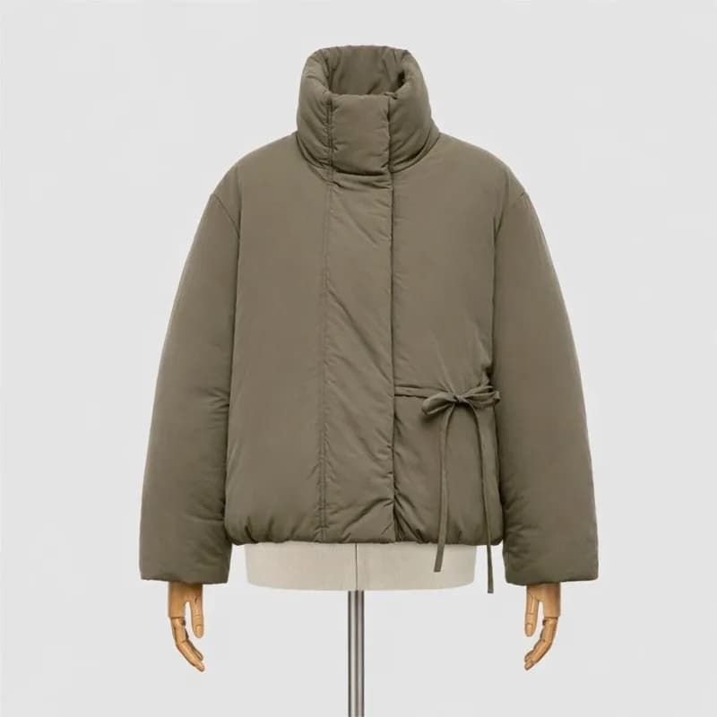 Stand Collar Padded Jacket Women's Casual Long Sleeve Loose Fitting Warm Coats 2026 Autumn Winter Female Outerwear