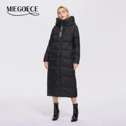 MIEGOFCE Super Long Cotton Parka Women Stand Collar Zipper Windproof Warm Winter Coat Casual Daily Outerwear D21679
