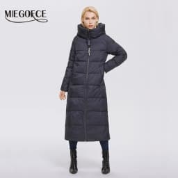 MIEGOFCE Super Long Cotton Parka Women Stand Collar Zipper Windproof Warm Winter Coat Casual Daily Outerwear D21679