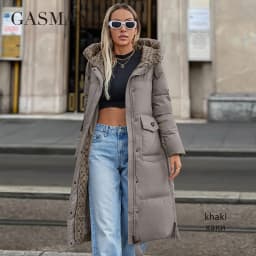GASMAN 2024 New Women's Down Jacket Fashion high street Long Big pocket Women coat brand warm quilted coats parkas 83380