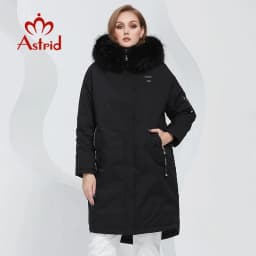 Astrid 2022 Women's Winter Jacket Oversize Thick Down Coats Hooded Natural Fur Women Parkas Fashion Outerwear Quilted AT-10073