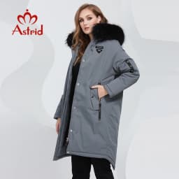 Astrid 2022 Women's Winter Jacket Oversize Thick Down Coats Hooded Natural Fur Women Parkas Fashion Outerwear Quilted AT-10073