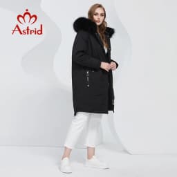 Astrid 2022 Women's Winter Jacket Oversize Thick Down Coats Hooded Natural Fur Women Parkas Fashion Outerwear Quilted AT-10073