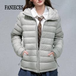 Lightweight Puffer Jacket Women Slim Fit Quilted Thin Winter Coat Hooded Casual Warm Inner Down Outerwear Cotton Parkas куртка