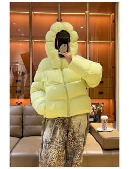 Y2K Puffer Jacket Women Loose Hooded Parkas Short Thick Warm Windproof Winter Coat Fashion Streetwear Casual Oversized Outerwear