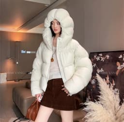 Y2K Puffer Jacket Women Loose Hooded Parkas Short Thick Warm Windproof Winter Coat Fashion Streetwear Casual Oversized Outerwear