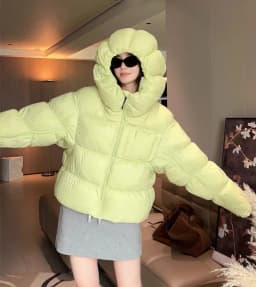 Y2K Puffer Jacket Women Loose Hooded Parkas Short Thick Warm Windproof Winter Coat Fashion Streetwear Casual Oversized Outerwear