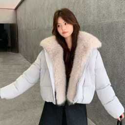 2026 Fashion Big Fur Collar Down Cotton-padded Jacket Women's Winter Short Coat Thicken Warm Parka Student Loose Bread Outerwear