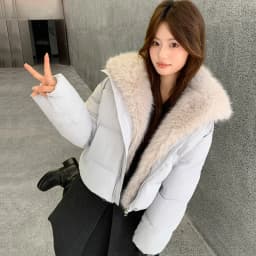 2026 Fashion Big Fur Collar Down Cotton-padded Jacket Women's Winter Short Coat Thicken Warm Parka Student Loose Bread Outerwear