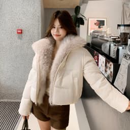 2026 Fashion Big Fur Collar Down Cotton-padded Jacket Women's Winter Short Coat Thicken Warm Parka Student Loose Bread Outerwear