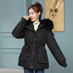 New Winter Jacket Women Parka Fashion Long Coat Wool Liner Hooded Parkas Slim With Fur Collar Warm Snow Wear Padded Clothes