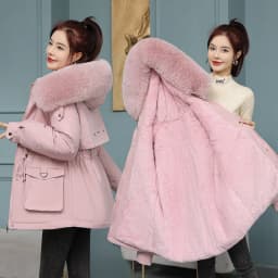 New Winter Jacket Women Parka Fashion Long Coat Wool Liner Hooded Parkas Slim With Fur Collar Warm Snow Wear Padded Clothes