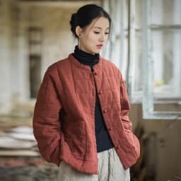 Johnature Women 2025 Winter New Ramie Cotton Parkas Stand Long Sleeve Plus Cotton Coats Warm Pockets Button Women Parkas