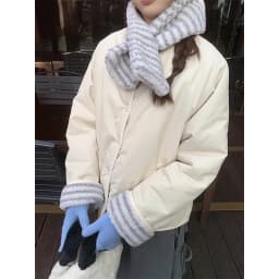 MEXZT with Scarf Parkas Women Fashion Lamb Wool Patchwork Puffer Jacket Korean Fleece Down Coats Winter Cotton Padded Outerwears