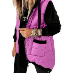 Autumn Winter Holiday Padded Vests Women Sleeveless Fashion Hooded Coats Pocket Zipper Lady Casual Chic Jackets Vest Streetwear