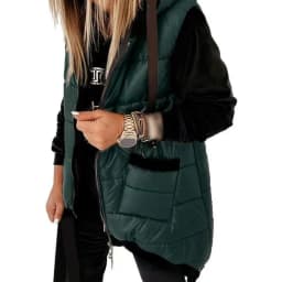 Autumn Winter Holiday Padded Vests Women Sleeveless Fashion Hooded Coats Pocket Zipper Lady Casual Chic Jackets Vest Streetwear
