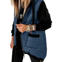 Autumn Winter Holiday Padded Vests Women Sleeveless Fashion Hooded Coats Pocket Zipper Lady Casual Chic Jackets Vest Streetwear