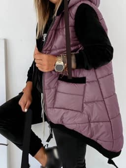 Autumn Winter Holiday Padded Vests Women Sleeveless Fashion Hooded Coats Pocket Zipper Lady Casual Chic Jackets Vest Streetwear