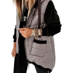 Autumn Winter Holiday Padded Vests Women Sleeveless Fashion Hooded Coats Pocket Zipper Lady Casual Chic Jackets Vest Streetwear