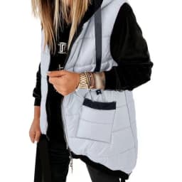 Autumn Winter Holiday Padded Vests Women Sleeveless Fashion Hooded Coats Pocket Zipper Lady Casual Chic Jackets Vest Streetwear