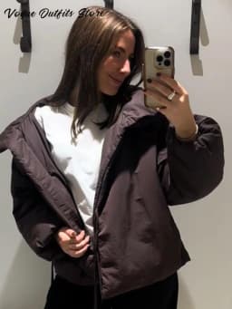 Fashion Lace Up Brown Cotton Jacket Women Loose Stand Collar Long Sleeve Thick Coat 2026 Autumn Winter Lady Warm Street Outwear