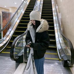 American Hip Hop Faux Fur Collar Winter Jacket Women Y2K Down Cotton Hooded Jacket Loose Vintage Motorcycle Cotton-Padded Coat