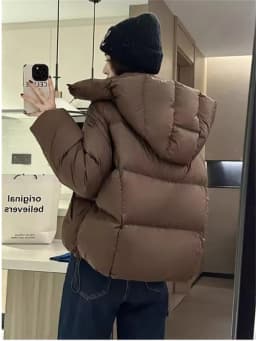 Women Fashion Lightweight Hooded Down Cotton Coat Female Loose Casual Warm Parkas Outerwear 2025 New Autumn Winter Jacket