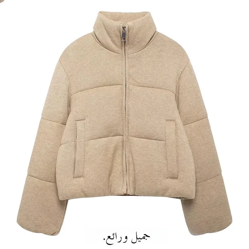 Fashionable Long Sleeve Stand Collar Cotton Jacket Warm Autumn Winter Women's Outerwear Commute Style Thickened Zipper Closure