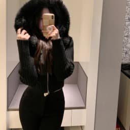 Women's Winter Knitted Jacket Double Zipper Waist Cinching Fur Collar Cotton Top Leatherette Slimming Outerwear Coat