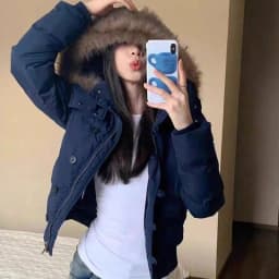 American Retro Hooded Padded Parkas with Faux Fur Collar Women Winter Thick Crop Cotton Jackets Woman Casual Solid Puffer Jacket